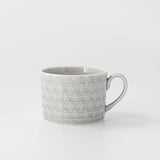 日本製 小田陶器 吉祥紋薄灰咖啡杯盤組 280cc | 咖啡杯組 咖啡杯 茶杯 杯碟組 日本咖啡杯盤組