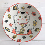 日本製 美濃燒 招財貓陶瓷拉麵碗 | 大碗 拉麵碗 碗公 湯碗 貓咪碗 多用碗 丼飯碗