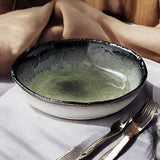 日本製 美濃燒 冰裂紋釉色墨綠中鉢 19cm | 6吋盛鉢 盛菜碗 中鉢 深盤 陶瓷盤 菜盤