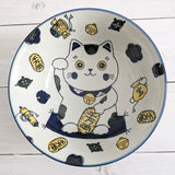日本製 美濃燒 招財貓陶瓷拉麵碗 | 大碗 拉麵碗 碗公 湯碗 貓咪碗 多用碗 丼飯碗