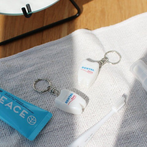 日本 DULTON 攜帶式牙線盒鑰匙圈 | 牙線盒 牙線 牙齒清潔 剔牙 預防蛀牙 隨身攜帶 創意禮物