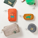 日本 CDF 趣味動物刺繡首飾盒/收納包 | 配件包 鑰匙包 戒指盒 化妝袋 飾品收納 BISQUE