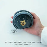 日本 CDF 趣味動物刺繡首飾盒/收納包 | 配件包 鑰匙包 戒指盒 化妝袋 飾品收納 BISQUE