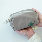 日本 CDF 趣味動物刺繡首飾盒/收納包 | 配件包 鑰匙包 戒指盒 化妝袋 飾品收納 BISQUE