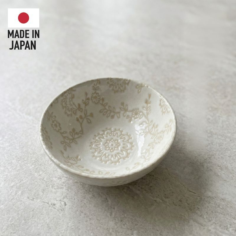日本製 優雅蕾絲花邊造型陶瓷小碗｜美濃燒 水果碗