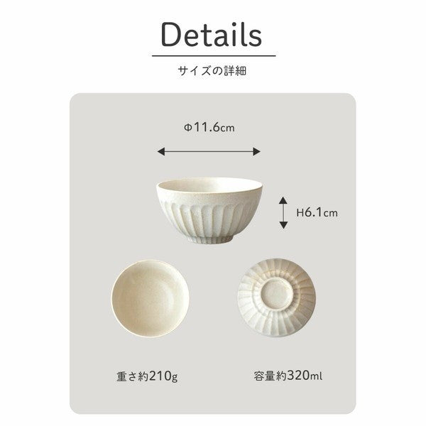 日本製 美濃燒 SHINOGI 白釉直紋造型碗 | 陶瓷碗 飯碗 拉麵碗 湯碗