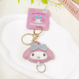 日本 正版三麗鷗 矽膠伸縮鑰匙圈 | Sanrio 易拉扣 鑰匙扣 酷洛米 美樂蒂 凱蒂貓