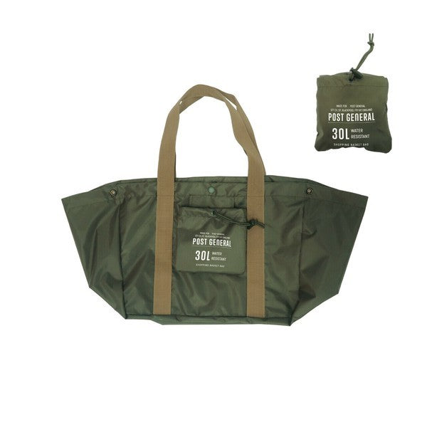 日本 POST GENERAL 防潑水購物袋 | 防水環保袋 大容量 可摺疊購物袋 30L購物籃