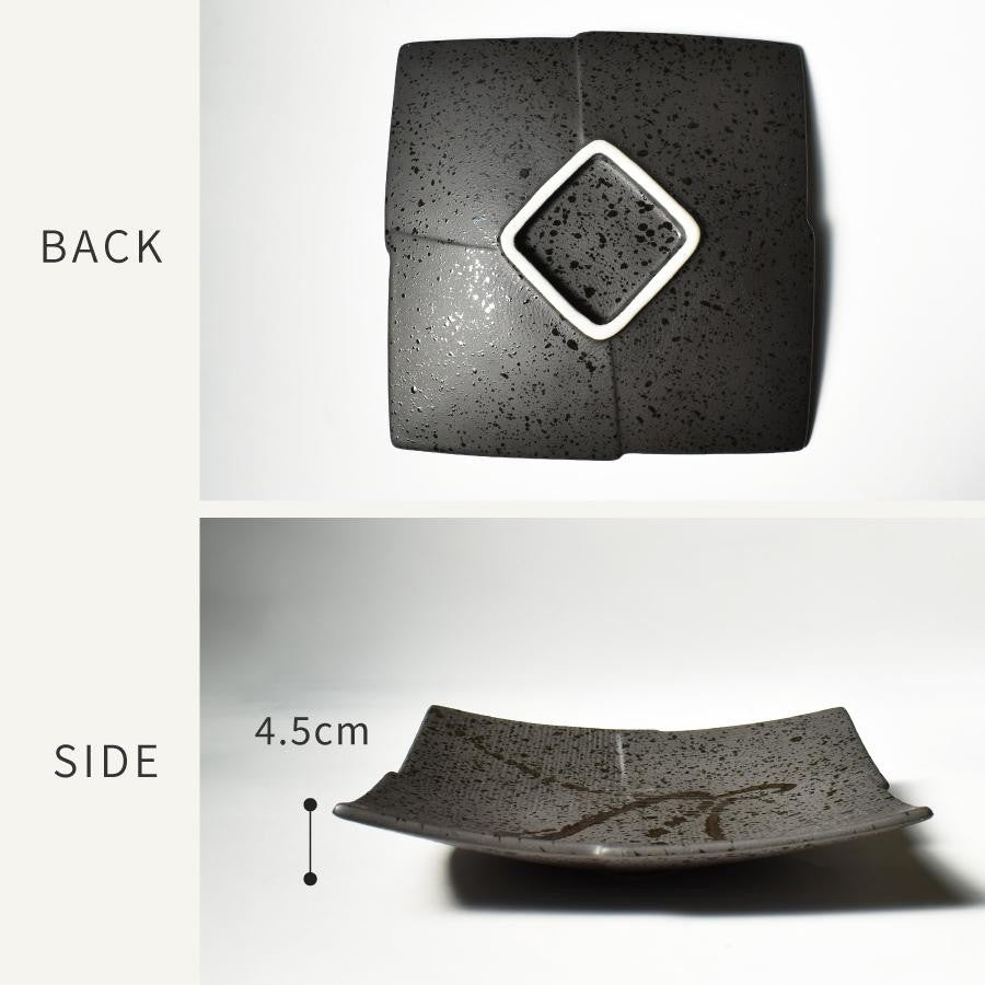 美濃燒 薩摩黑潑墨餐盤︱方盤 長盤 生魚片盤 壽司盤 大盤 擺盤 日式餐具 和食器