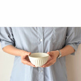 日本製 美濃燒 SHINOGI 白釉直紋造型碗 | 陶瓷碗 飯碗 拉麵碗 湯碗