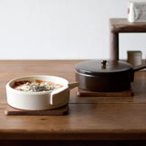 4th market 日本製 耐熱陶瓷煎鍋 附鍋蓋 | 可直火/烤箱 焗烤/蒸煮/煎烤料理 兩色