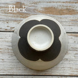 美濃燒 花形陶瓷茶碗︱米色 黑色 小碗 飯碗 對碗 日式餐具