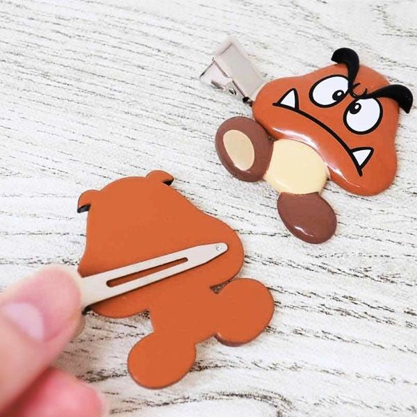 mario 超級瑪利歐瀏海夾 2入組︱髮夾 蘑菇 問號 栗寶寶 造型髮飾