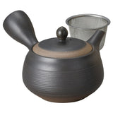 常滑燒 黑吹細千步茶壺 360ML︱附濾網 橫手急須 日式茶壺 茶具