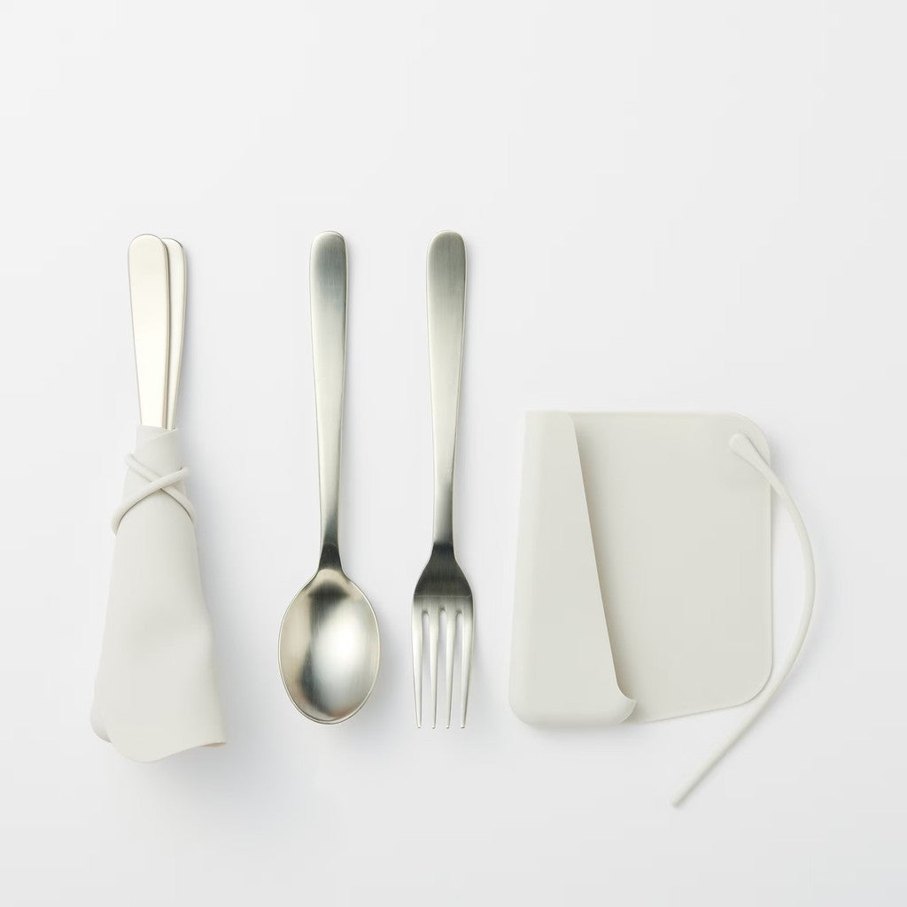 日本 MUJI 無印良品 矽膠餐具收納套 | 環保餐具袋 野餐 露營 餐具袋 餐具收納