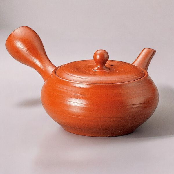 日本製 常滑燒 竹春朱泥急須壺 | 陶瓷茶壺 手把泡茶壺 橫手急須 茶壺 日本茶壺
