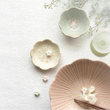 日本製 美濃燒 泥漿描繪技法 陶瓷造型花盤｜日常餐桌陶瓷小碟 點心碟 甜點碟 小菜碟 盤子 陶瓷盤