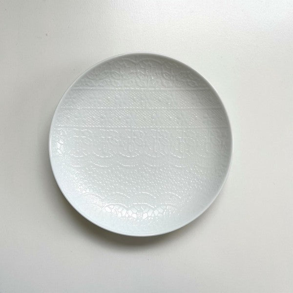 日本製 波佐見燒 15.5cm 蕾絲花紋 陶瓷餐盤｜日常質感點心盤