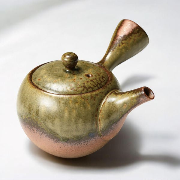 日本製 天然木灰釉急須壺 | 一心丸急須 圓形茶壺 橫手急須 日本茶壺 泡茶壺