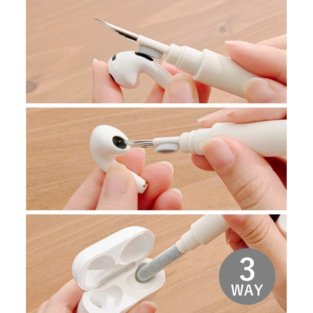 日本 3COINS 3WAY多功能清潔刷 AirPods 耳機盒 手機 相機 縫隙清潔刷