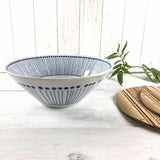 日本製 美濃燒 經典蒼十草碗盤 | 藍白線條 點心盤 飯碗 麵碗 湯碗 陶瓷碗盤