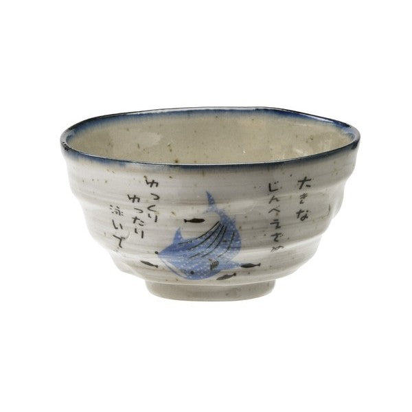 日本製 波間甚兵衛 鯨鯊 療癒手繪 美濃燒 陶瓷飯碗 | 湯碗 日式餐具 海洋生物 陶瓷碗