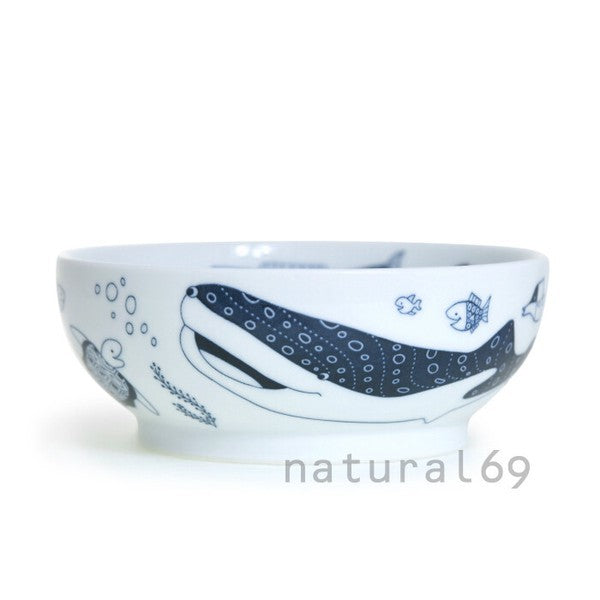 日本製 波佐見燒 海洋風格 插畫 陶瓷碗｜居家餐桌丼飯碗 沙拉碗 湯碗 兒童碗 咖哩碗