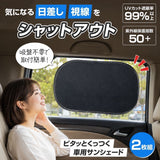 日本 車用靜電吸附遮陽板｜夏日車內防曬神器 2入組｜免吸盤・快速貼合・隔熱 防曬