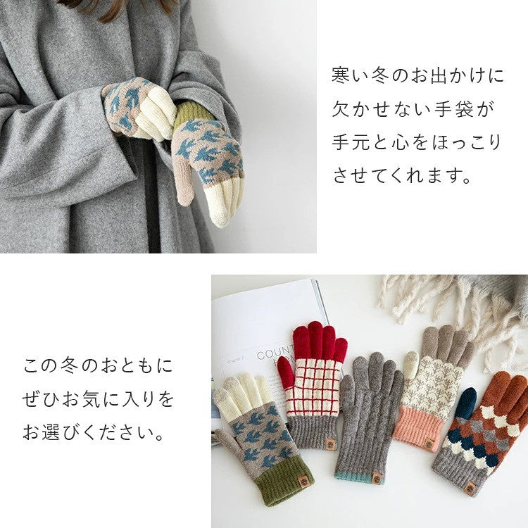 BISQUE 針織保暖手套 日本製 男女適用 | 可划手機 穿搭配件 情侶手套 Tehtava+