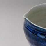 日本製 美濃燒 藍流釉片口抹茶碗 | 抹茶碗 手刷抹茶 抹茶拿鐵 釉色抹茶碗