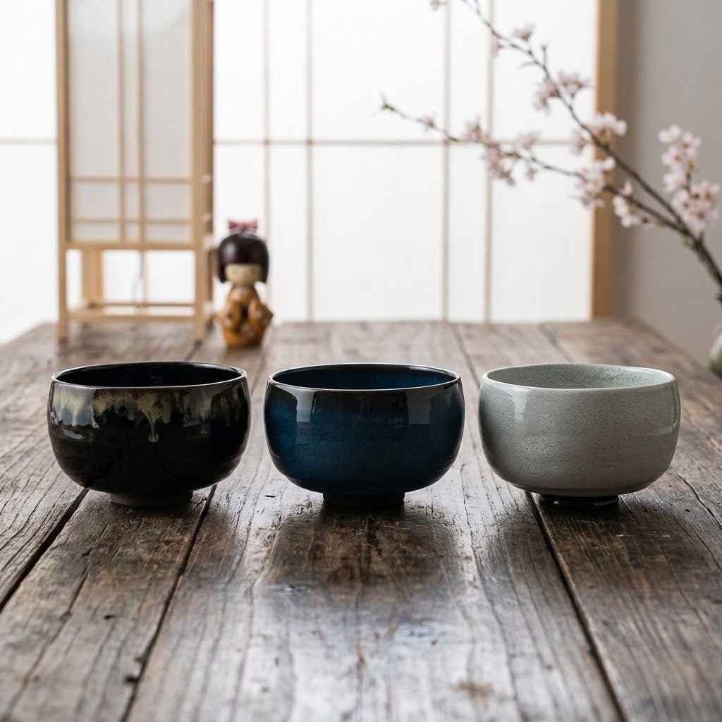 日本製 波佐見燒 抹茶碗 禮盒組 | 片口抹茶碗 泡茶用具 抹茶茶碗 茶道具 日式送禮禮盒組 小碗