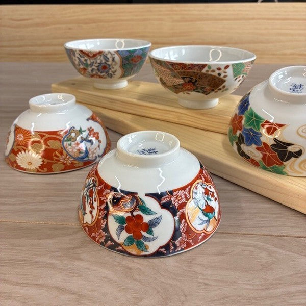 日本製 美濃燒 伊萬里風手繪花卉飯碗 | 職人窯燒陶瓷飯碗 日本廚房陶瓷碗 湯碗 茶碗 日式風格碗
