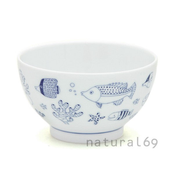 日本製 cocomarine 海洋生物手繪風波佐見燒 職人窯燒陶瓷飯碗 | 湯碗 丼缽 日本生活雜貨