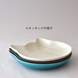 日本製 貓咪剪影造型 陶瓷 大餐盤 三色可選｜日常餐桌 咖哩盤 義大利麵盤 貓咪餐具 質感陶瓷盤 盤子