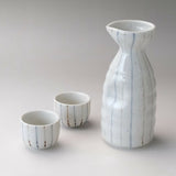 日本製 美濃燒 十草清酒杯壺 禮盒 | 日式酒器 德利 清酒套組 清酒杯具 新居賀禮