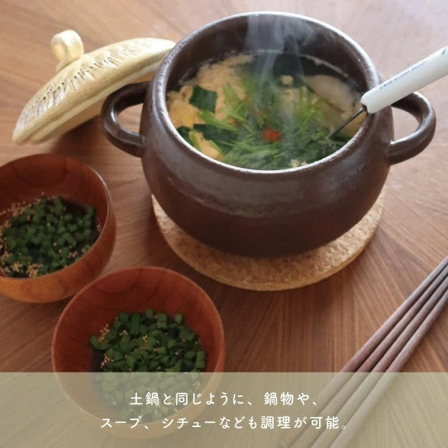 日本製 萬古燒 CDF 橡果陶鍋 1700ml | 土鍋 炊煮鍋 三合 炊飯 湯鍋 砂鍋