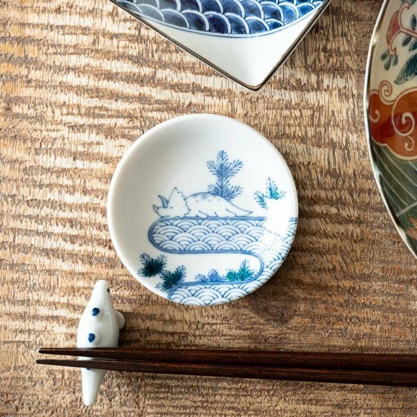 日本製 美濃燒 江戶恐龍 小碟子 筷架 | 熱銷豆皿 醬料碟 點心盤 可愛恐龍碟子