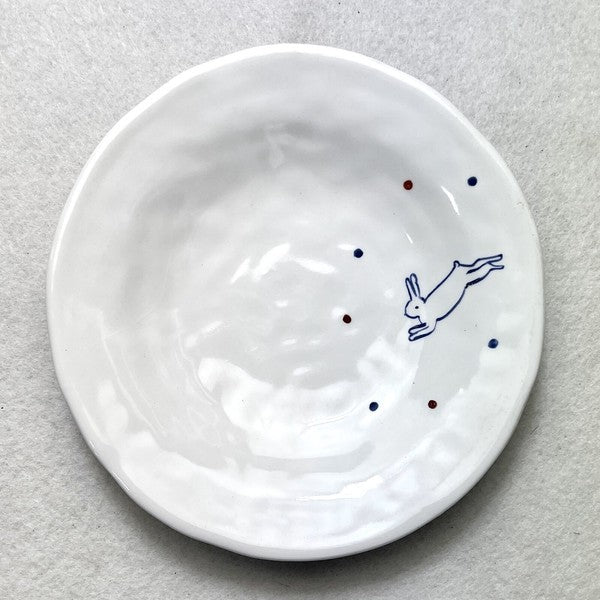日本製 六魯 rokuro 職人手作 兔子 陶瓷餐盤 | 橢圓盤 點心盤 水果盤 早午餐盤 沙拉盤