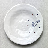 日本製 六魯 rokuro 職人手作 兔子 陶瓷餐盤 | 橢圓盤 點心盤 水果盤 早午餐盤 沙拉盤