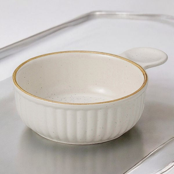 日本製 萬古燒 陶瓷單手焗烤盤 | 陶瓷烤盤 圓形烤盤 焗烤料理 焗烤碗 甜點碗 焗烤麵 烤盤 烘焙