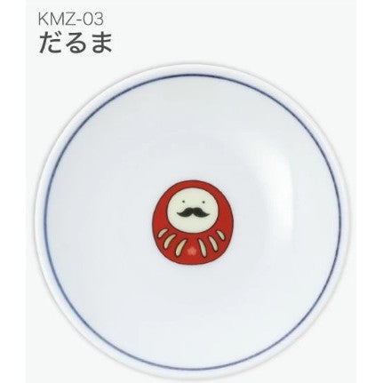 日本製 九谷燒 吉祥圖案色繪豆皿 | 青郊窯 醬料碟 小碟子 飾品盤 藍線白瓷