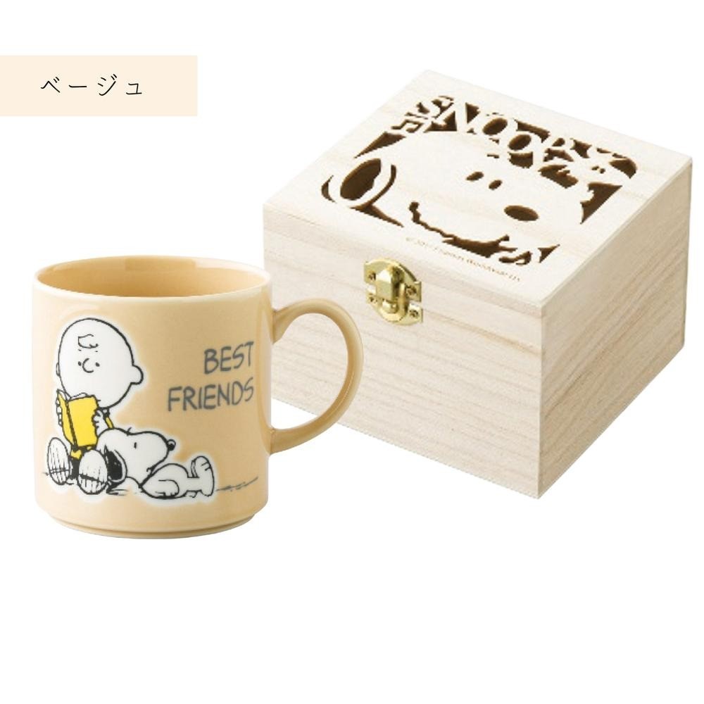 日本製 史努比咖啡杯 精緻木盒裝 350ml snoopy｜陶瓷杯 咖啡杯 兒童水杯