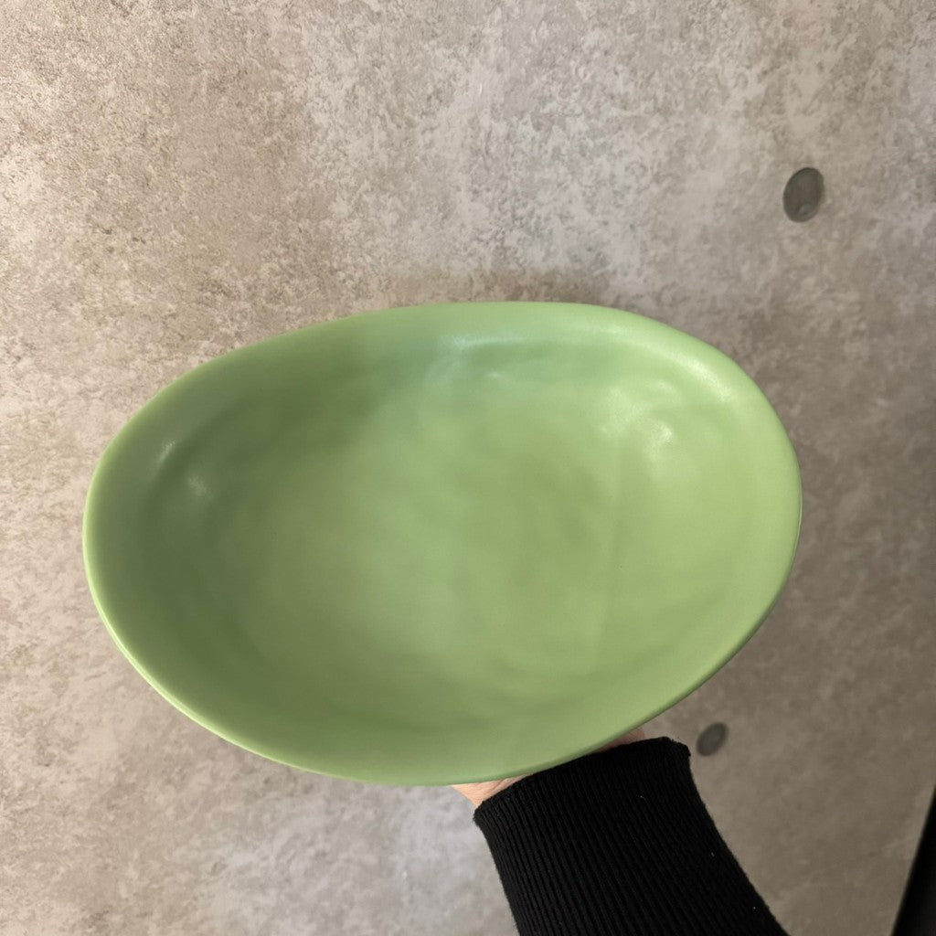 日本製 美濃燒 日系咖啡廳風 橢圓咖哩盤 24cm｜陶瓷盤 沙拉盤 義大利麵盤