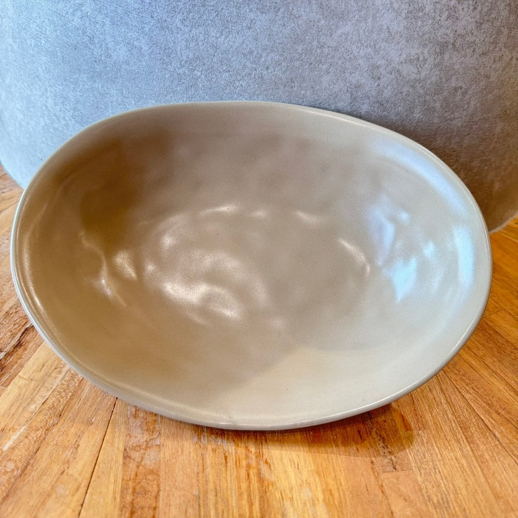 日本製 美濃燒 日系咖啡廳風 橢圓咖哩盤 24cm｜陶瓷盤 沙拉盤 義大利麵盤