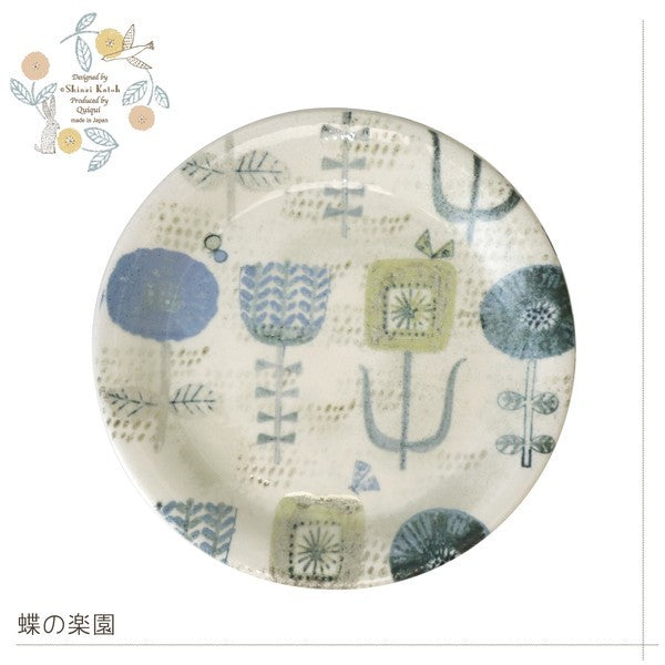 日本製 美濃燒 16.6cm花卉輕量陶瓷盤 | Shinzi Katoh 甜點盤 加藤真治