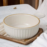日本製 萬古燒 陶瓷單手焗烤盤 | 陶瓷烤盤 圓形烤盤 焗烤料理 焗烤碗 甜點碗 焗烤麵 烤盤 烘焙