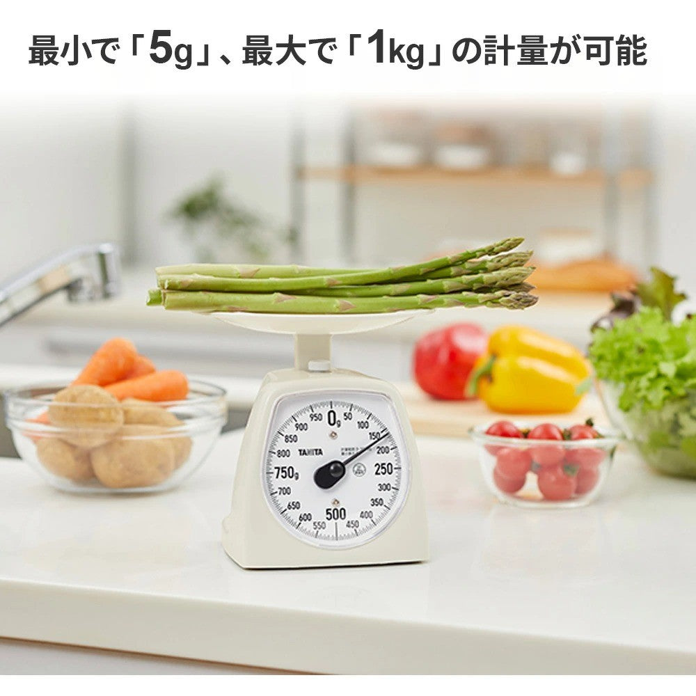 日本製 TANITA 免電池指針式 料理秤1kg 白色｜KA-441 食物磅秤 烘焙磅秤