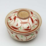 日本製 手繪陶瓷紅色吉祥紋蓋碗 | 蒸蛋碗 甜點碗 茶碗蒸 日本碗 帶蓋碗 湯盅 湯碗 燕窩碗 新年碗盤