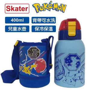 日本 Skater 寶可夢 皮卡丘 兒童保溫瓶 400ml｜直飲 彈蓋 附杯袋 - 富士通販
