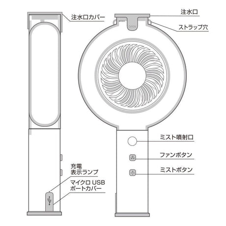 日本Skater USB充電噴霧風扇 藍色｜銀色｜粉色-三色可選 - 富士通販